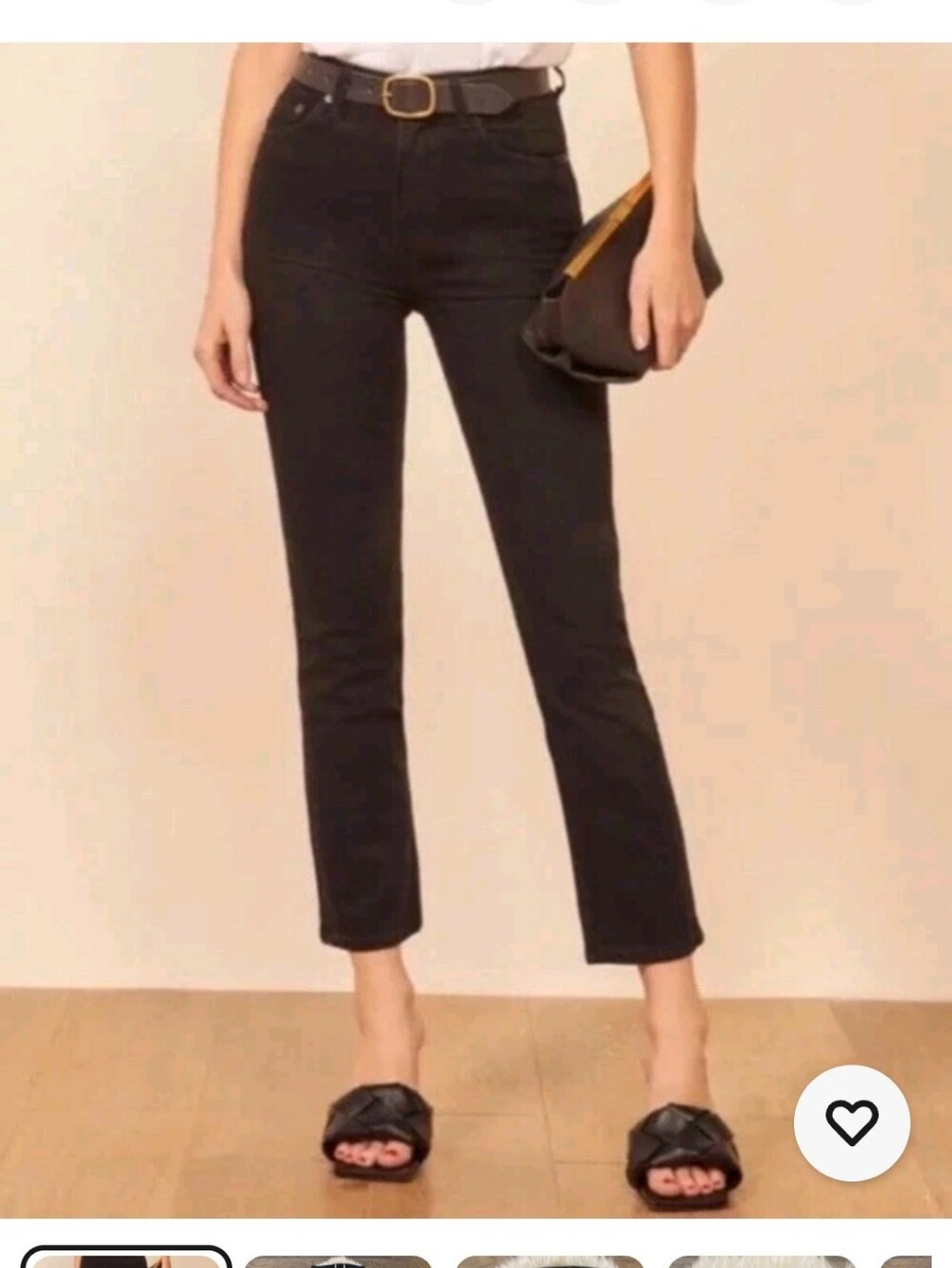 Reformation Liza High Straight Crop Black " Faded Black" Jeans- Size 27/4